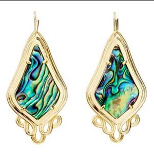 RETIRED STYLE/COLOR Kendra Scott Keira Earring & Shannon Ring Gold, Abalone EUC